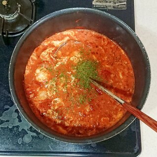 簡単☆トマト缶で卵スープ